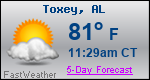 Weather Forecast for Toxey, AL