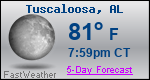 Weather Forecast for Tuscaloosa, AL