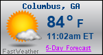 Weather Forecast for Columbus, GA