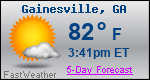 Weather Forecast for Gainesville, GA