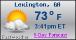 Weather Forecast for Lexington, GA
