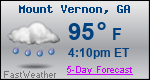 Weather Forecast for Mount Vernon, GA