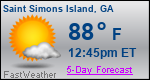 Weather Forecast for Saint Simons Island, GA