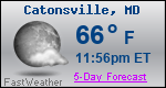 Weather Forecast for Catonsville, MD