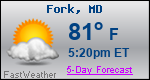Weather Forecast for Fork, MD