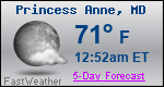 Weather Forecast for Princess Anne, MD