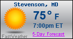 Weather Forecast for Stevenson, MD