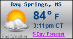 Weather Forecast for Bay Springs, MS