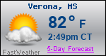 Weather Forecast for Verona, MS