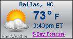 Weather Forecast for Dallas, NC