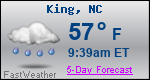 Weather Forecast for King, NC