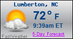 Weather Forecast for Lumberton, NC
