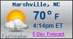 Weather Forecast for Marshville, NC