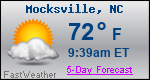 Weather Forecast for Mocksville, NC
