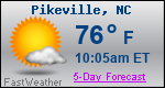Weather Forecast for Pikeville, NC