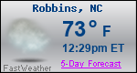 Weather Forecast for Robbins, NC
