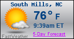 Weather Forecast for South Mills, NC