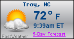 Weather Forecast for Troy, NC