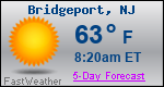 Weather Forecast for Bridgeport, NJ