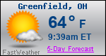 Weather Forecast for Greenfield, OH