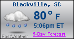 Weather Forecast for Blackville, SC