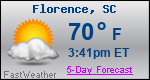Weather Forecast for Florence, SC