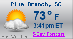 Weather Forecast for Plum Branch, SC