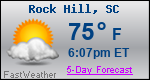Weather Forecast for Rock Hill, SC