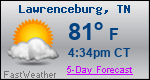 Weather Forecast for Lawrenceburg, TN