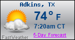 Weather Forecast for Adkins, TX
