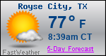 Weather Forecast for Royse City, TX