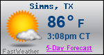 Weather Forecast for Simms, TX