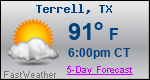 Weather Forecast for Terrell, TX
