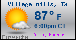 Weather Forecast for Village Mills, TX