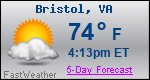 Weather Forecast for Bristol, VA