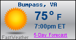 Weather Forecast for Bumpass, VA