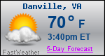 Weather Forecast for Danville, VA