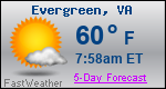 Weather Forecast for Evergreen, VA