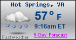 Weather Forecast for Hot Springs, VA