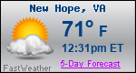 Weather Forecast for New Hope, VA