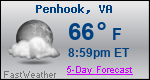 Weather Forecast for Penhook, VA