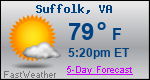 Weather Forecast for Suffolk, VA