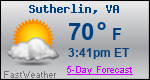 Weather Forecast for Sutherlin, VA
