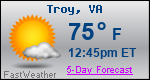 Weather Forecast for Troy, VA