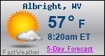 Weather Forecast for Albright, WV