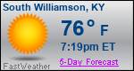 Weather Forecast for South Williamson, KY