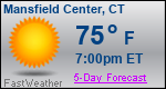 Weather Forecast for Mansfield Center, CT