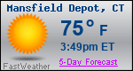 Weather Forecast for Mansfield Depot, CT