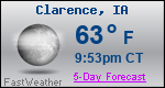 Weather Forecast for Clarence, IA