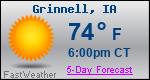 Weather Forecast for Grinnell, IA